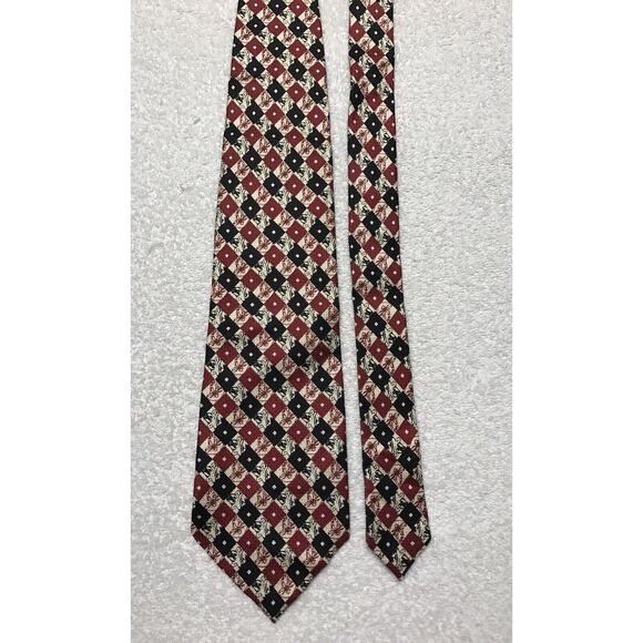 Warner Brothers Looney Tunes Bugs Bunny Daffy Duck Black Red Pattern Tie Necktie - Picture 2 of 7